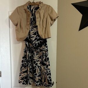Danny & Nicole Beige Jacket with Black and White Dress